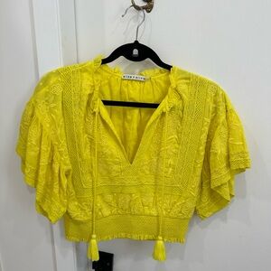 Alice & Olivia yellow crop top